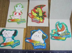 Vintage 2000 Pokemon Vending Stickers NOS - Lot of 5 - Ho-oh, Snubbull, & more - Image 1