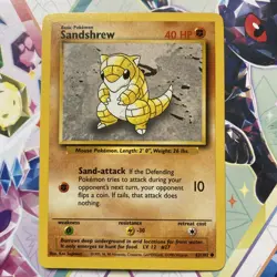 Pokemon Sandshrew 62/102 Base Set Regular Common Vintage 1999 WOTC NM - Image 1
