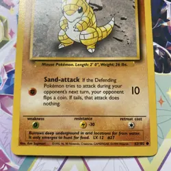 Pokemon Sandshrew 62/102 Base Set Regular Common Vintage 1999 WOTC NM - Image 2