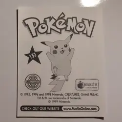 Pokemon - Ash & Pikachu Puzzle - Topps Merlin Sticker - Series 1 - #153/240 1999 - Image 2