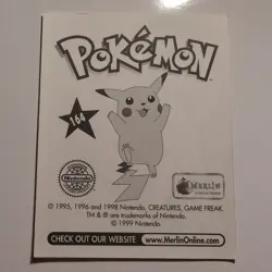 Pokemon - Dragonite - Topps Merlin Sticker - Series 1 - #164/240 - 1999 - Image 2