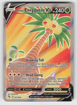 Alolan Exeggutor V (Full Art) 071/078 NM Holo PGO Pokemon GO 03 - Image 1