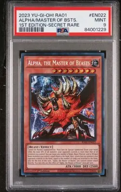 2023 PSA 9 YU-GI-OH! RA01-25TH ANNIV #EN022 ALPHA/MASTER OF BEASTS - Image 1