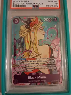 2025 One Piece Promos EN Black Maria PSA 10 #074 Ill Box Vol 2 Graded Guard Mint - Image 2