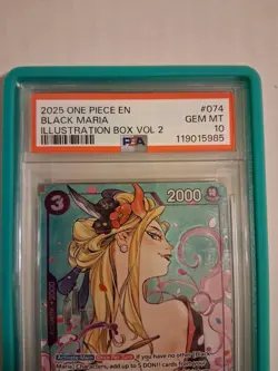 2025 One Piece Promos EN Black Maria PSA 10 #074 Ill Box Vol 2 Graded Guard Mint - Image 3