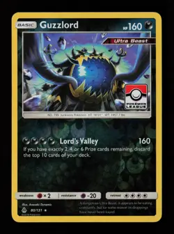 Guzzlord 80/131 Reverse Holo Pokemon League Stamped Promo Pokemon Card - Image 1