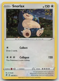 Snorlax 141/192 Holo SWIRL Promo Misc Cards & Products Pokemon Holo Near Mint - Image 1