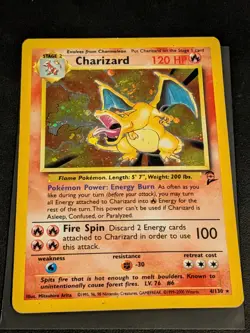 Charizard Base Set 2 Holo Rare Card 4/130 + Swirl! - Image 1