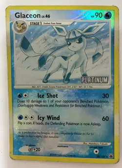 Glaceon - [Platinum] 20/100 Burger King Reverse Holo Pokemon Card - Image 2