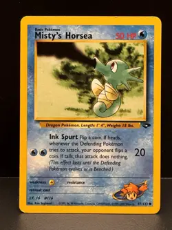 Pokemon Misty's Horsea Gym Challenge 87/132 Common Regular Card - Image 1