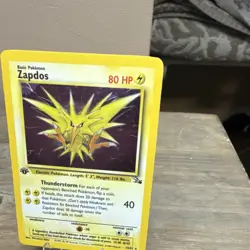 Zapdos 1st Edition Fossil Holo Rare 15/62 Pokemon TCG Card 80 HP English 1999 - Image 3