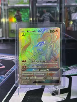 Pokemon Card Salazzle GX 151/147 Burning Shadows Full Art Rainbow Secret Rare NM - Image 1