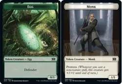 1 x Egg Token // Monk Token - Double Masters 2022 - NM-Mint - MTG - Image 1