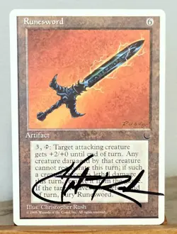 CHRISTOPHER RUSH SIGNED RUNESWORD MTG Magic The Gathering The Dark Artifact - Image 1