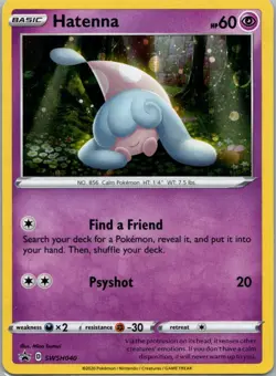 Pokemon TCG Hatenna SWSH040 SWSH Black Star Promos Holo NM - Image 1