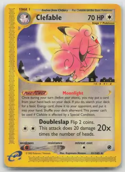 Clefable 41/165 Rare Expedition Base Set Pokemon Moderately Played - Image 1