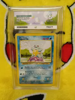 Pokemon Base Set 4th UK Print 1999-2000 Squirtle 63/102 Ace Graded 6 EX-MT - Image 1