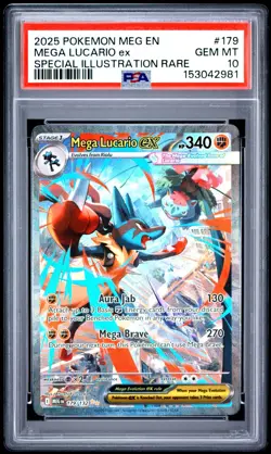 Pokemon Mega Lucario Ex MEG Special Illustration Rare #179 PSA 10 Gem Mint - Image 1