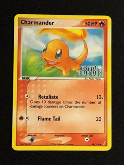 Charmander 48/100 Reverse Holo Stamped Pokemon EX Crystal Guardians LP+ - Image 1
