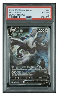 Pokemon 2022 SWSH Silver Tempest Lugia V Full Art 186/195 Ultra Rare Holo PSA 10 - Image 1