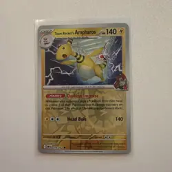 POKEMON TCG TEAM ROCKET'S AMPHAROS 074/182 DESTINED RIVALS REVERSE HOLO NM/M - Image 1