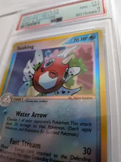 2003 POKEMON EX RUBY & SAPPHIRE #21 SEAKING-REVERSE FOIL PSA 8 GRADED TCG - Image 5