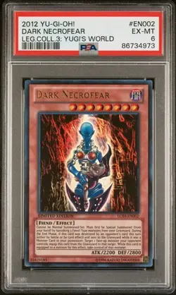 Yu-gi-oh! PSA 6 Dark Necrofear LC03-EN002 Legendary Collection 3: Yugi's World - Image 1