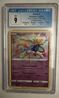 CGC 9 Pokemon Vivid Voltage Zacian #82 AMAZING RARE - Image 1