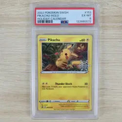 HAND SWIRL 🌀💫 PSA 6 Pikachu SWSH153 Advent 2022 Promo Snowflake Pokemon Card - Image 5