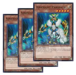 Yugioh - Airknight Parshath x 3 - 1st Edition NM - Plus Free Holo Card - Image 1