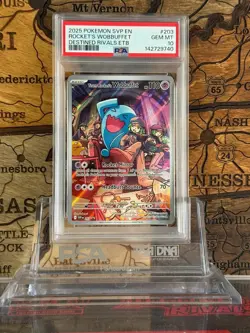 Team Rocket's Wobbuffet 203 Sv: Scarlet & Violet Promo Cards Holo PSA 10 - Image 1