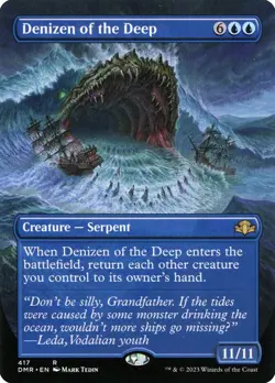 MTG Denizen of the Deep Borderless Full Art ** Dominaria Remastered ** English - Image 1