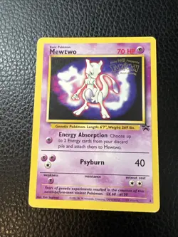 Pokemon Mewtwo WB Promo #3 The First Movie 1999 Black Star Promo Stamp LP/MP * - Image 1