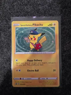 Special Delivery Pikachu SWSH074 Holo Promo 2020 English NM With Swirl - Image 1