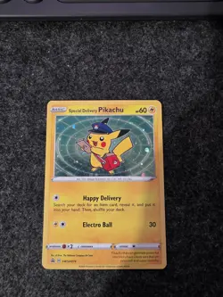 Special Delivery Pikachu SWSH074 Holo Promo 2020 English NM With Swirl - Image 3