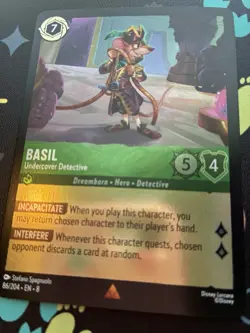 Basil Undercover Detective Cold Foil Card 86/204 Reign of Jafar NM - Image 1