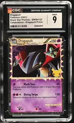 Pokemon GRADED Dragapult SWSH132 Celebrations BSP 9 CGC ENGLISH - Image 1