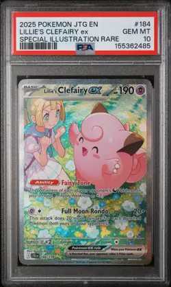 Lillie's Clefairy ex 184/159 Pokemon Journey Together #184 SIR GEM MINT PSA 10 - Image 1