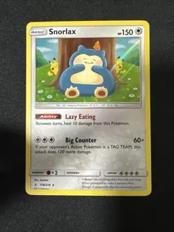 Snorlax 158/214 Unbroken Bonds Holo Rare Eng 2019 Lazy Eating Pikachu Pokemon - Image 1