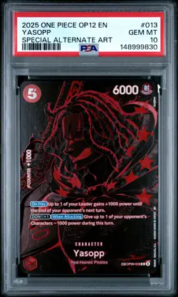2025 ONE PIECE OP12 LEGACY OF THE MASTER OP09-013 YASOPP SP ALT ART PSA 10 - Image 1