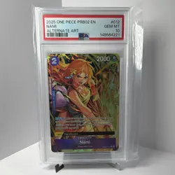 Bandai One Piece Nami Alt Art Holo Rare PRB02-012 EN 2025 PSA 10 - Image 1