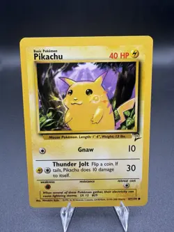 Pikachu 87/130 Common Base Set 2 Pokemon Card NM/LP - Image 1