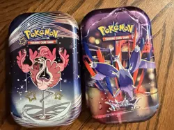 Pokemon TCG EMPTY Mini Tin Lot Of 104 Assorted With Art Card And Coin/Sticker - Image 3