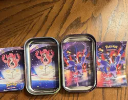 Pokemon TCG EMPTY Mini Tin Lot Of 104 Assorted With Art Card And Coin/Sticker - Image 4