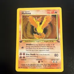 Pokemon Moltres 1st Edition Fossil Holo Card 12/62 Near Mint fast ship - Image 3