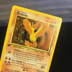Pokemon Moltres 1st Edition Fossil Holo Card 12/62 Near Mint fast ship - Image 4