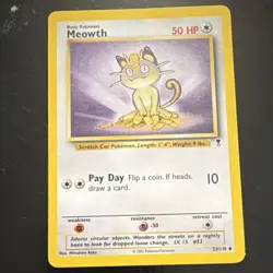 Pokemon Meowth Regular English Card 50 HP 53/110 2002 - Image 1