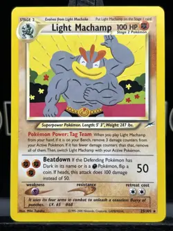 Light Machamp 25/105 Rare Pokemon Card WOTC Neo Destiny Vintage Regular 2000 LP - Image 3