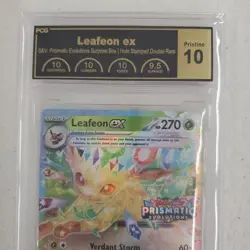 PRISTINE 10 Leafeon ex - (Prismatic Evolutions Stamped Card) 006/131 PCG Graded - Image 2