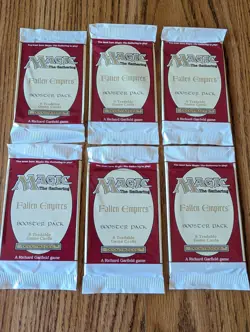 MAGIC THE GATHERING Lot of Six (6) FALLEN EMPIRES Factory Sealed Booster Packs - Image 1